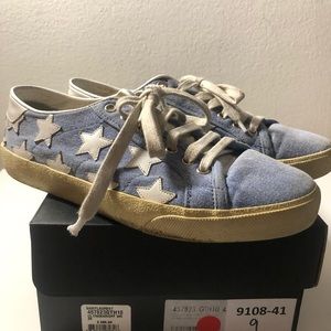 Saint Laurent Sneaker, Denim Stars, Size 39
